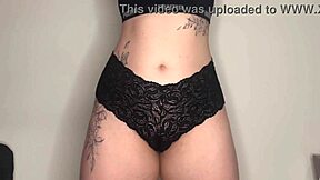 Amateur with a big pussy showing off her cameltoe fetish