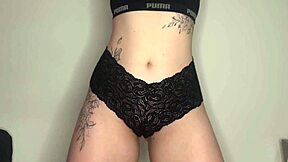 Amateur with a big pussy showing off her cameltoe fetish