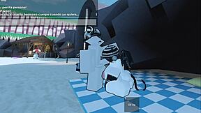 liz in doggystyle on nudist beach.