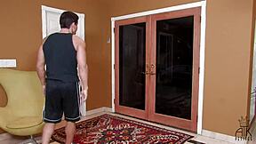 rebecca blue, cheerleader, hooks up with fast eddie for quick fun