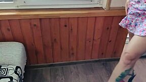 Hotel balcony hidden cam catches cum on teen ass.