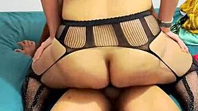 Wife moans passionately in doggystyle lingerie!