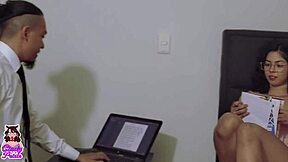 Latina student rides professor's cock.