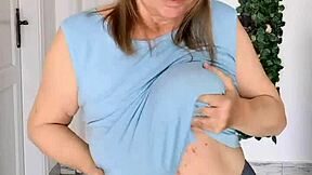 Busty Braless Gilf Mariaolds' Sporty Strip Dancing