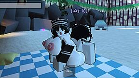 liz in doggystyle on nudist beach.