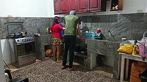 perverted neighbor in uniform shows her huge young 18+ ass and everything while the guy is there 😏