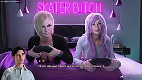 Her Boyfriend's Huge Cock Stretching Her Tight Asshole