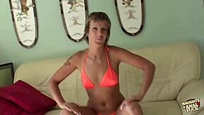 Short Hair Small Tits Milf Fingers Pussy While Ass Fucked!