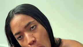 Amateur Couple in POV Blowjob with Stepdad's Huge BBC and Kissing