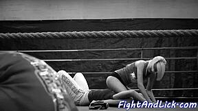 Bigtitted Eurobabe Wrestles Lesbian Beauty