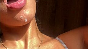 Big Booty Brunette Nysdel Sucks Stepbrother's Huge Cock in Homemade Clip