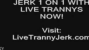 Shemale Cums on Legs and Feet – Want to See?