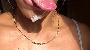 Big Booty Brunette Nysdel Sucks Stepbrother's Huge Cock in Homemade Clip