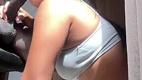 Big Booty Brunette Nysdel Sucks Stepbrother's Huge Cock in Homemade Clip