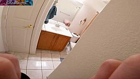 sexy blonde milf gets doggystyle fucked in bathroom