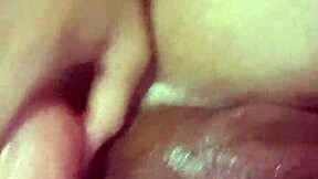 Tight shemale spreads legs wide, sliding huge 11 inch dildo deep into her ass in POV solo play.