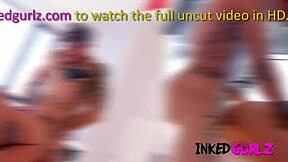 Inked Petite Teen Banged By Huge Cock In Group