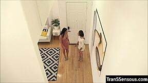 Beautiful transsexual Chick with dick gives great anal sex