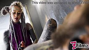 alt dominatrix pegs tattooed worker in anal domination