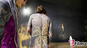 alt dominatrix pegs tattooed worker in anal domination