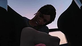 Френклин пита, хоћеш ли ме услужити у колима? у ГТА 5 сцени са курвом