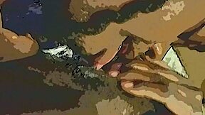 Ebony Dildo Tongue Tag Team On Wet Pussy