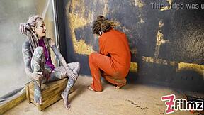 alt dominatrix pegs tattooed worker in anal domination