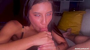 Andrea, worship that big uncut cock, he commands