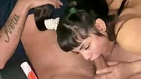 Beautiful natural tits ass gets fucked at party ending in anal