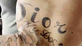 sexy tattooed bodybuilder does light leg training for the first time