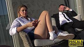 Busty submissive amateur in high definition reality gets fingered and masturbated