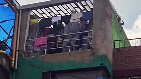 Walking down the street, an exhibitionist signals for sex. I said yes, today’s my lucky day, haha!