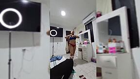 look at pregnant keilimar in red panties fucking naked