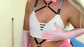 The rich transsexual's tits are being milked by eager hands