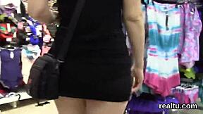 Exquisite Czech teen seduced in shopping centre, nailed in POV.