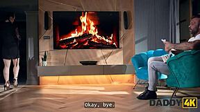 Daddy4k Horny Teen with Perfect Body Cheats in Bedroom