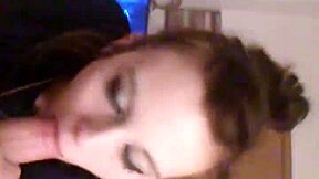 Kayla sucks monster cock with deep blowjob