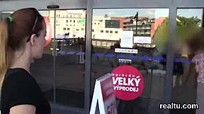 Exquisite Czech teen seduced in shopping centre, nailed in POV.