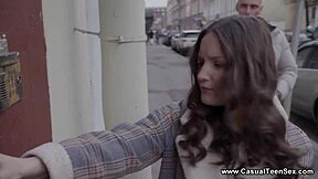 Perky teen fucked by neighbor