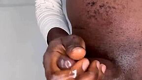 Black Ninja Man Masturbates Monster Cock To Cum