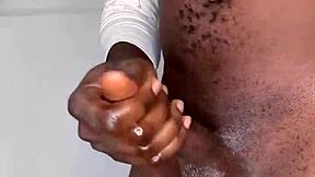 Black Ninja Man Masturbates Monster Cock To Cum