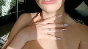 Busty Brunette Sapphire Orgasms with Toys.