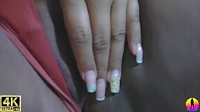 Girl dances and uses toys for a fun solo session