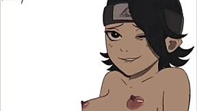 sarada uchiha hentai teen gets wild in anal action