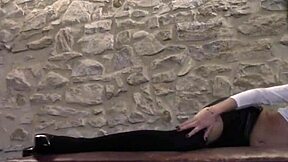 check out my long legs in pantyhose and sexy heels