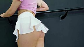 blonde kinky coed starlette rubs wet twat and deepthroats hard boner