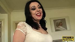 British Submissive Gets Throated Deeply in Doggystyle While Hair Pulled