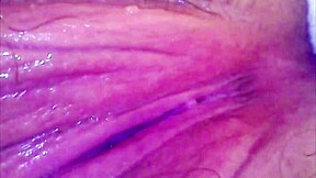 Hollow glass dildo in pussy, she moans, came so hard.