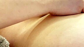 Hollow glass dildo in pussy, she moans, came so hard.