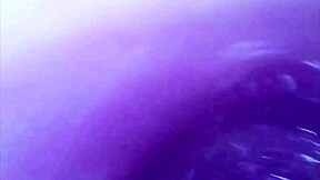 Hollow glass dildo in pussy, she moans, came so hard.